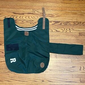 Green Roots Dog Coat O/S size with Letter Patch and Original Tags